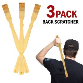 3 PCS Natural Bamboo Back Scratcher Long Reach Pick Itch Relief Tool Portable US