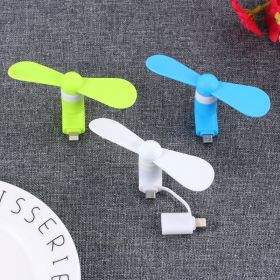 Compatible with Apple, Laptop Charging  USB Mini Fan For Android & IPhone (Option: Random-Two in one)