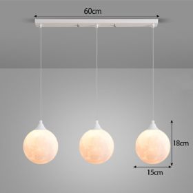 Moon Lamp Nordic Light Luxury Dining Room Table Bar Restaurant (Option: White-Three color light)